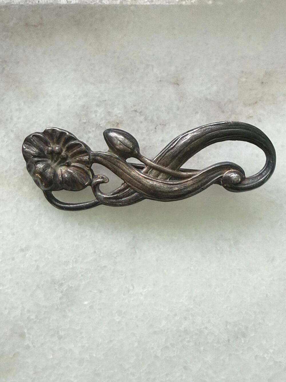 Antique F.N.&Co. Trademark Art Nouveau Floral Brooch Pin Flower Estate Jewelry